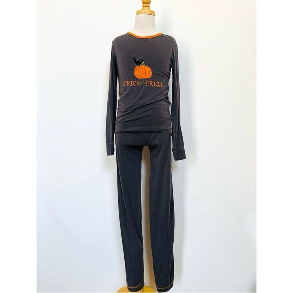 3/$30 Kickee Pants Kids 10 Halloween Pumpkin 2-piece Pajamas - Picture 3 of 8